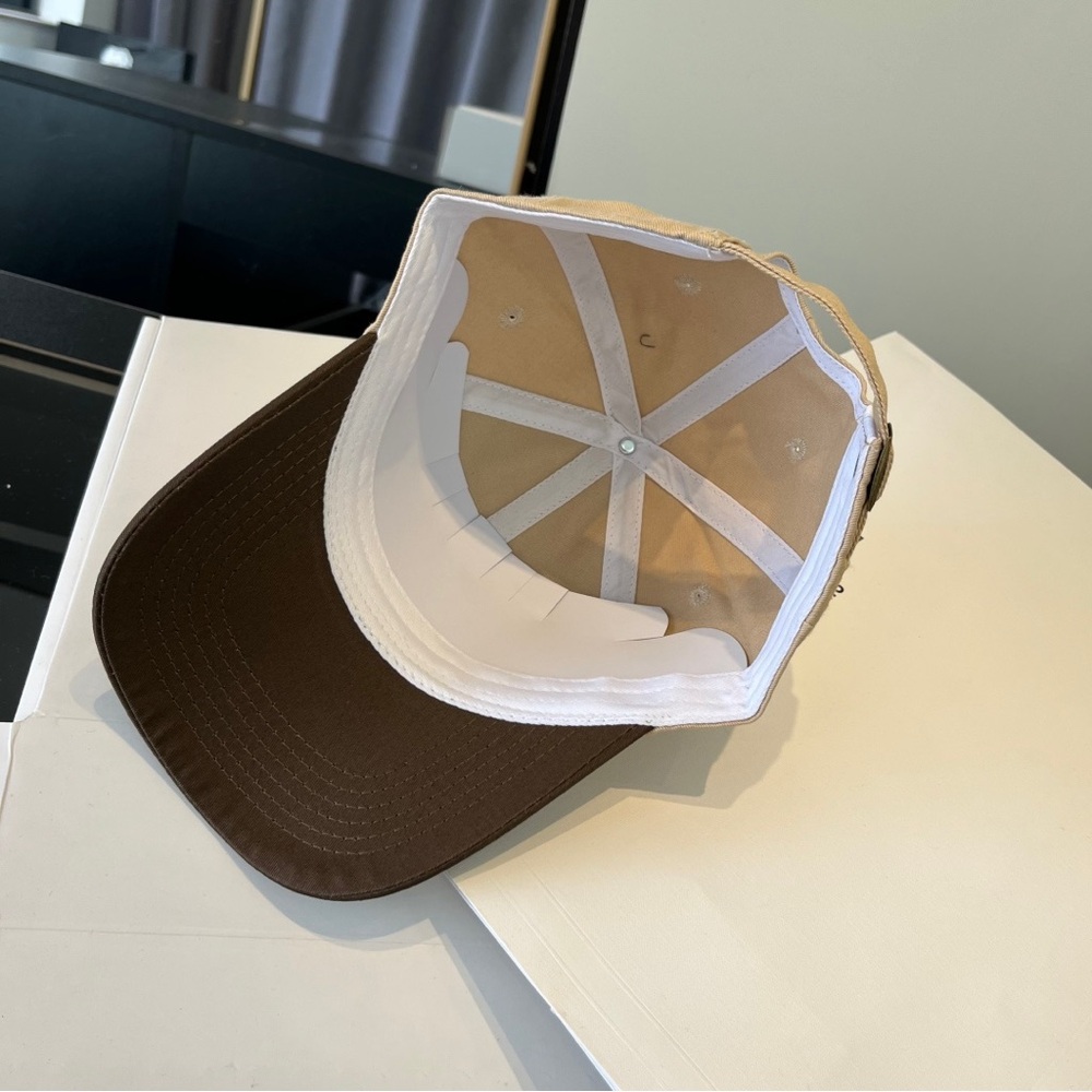 Celine Beige and Brown Triomphe Patch Baseball Cap - image 4